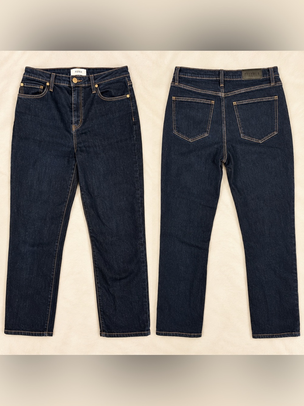 PISTOLA Bri High Rise Slim Straight Jeans Nightfall Dark Wash Size 30